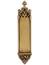 16 inch Colburg Solid Brass Push Plate In Antique Brass